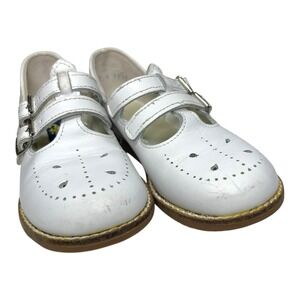 Vintage Amilio Baby Shoes All Leather Made USA Size 7" Scuffed Double Strap